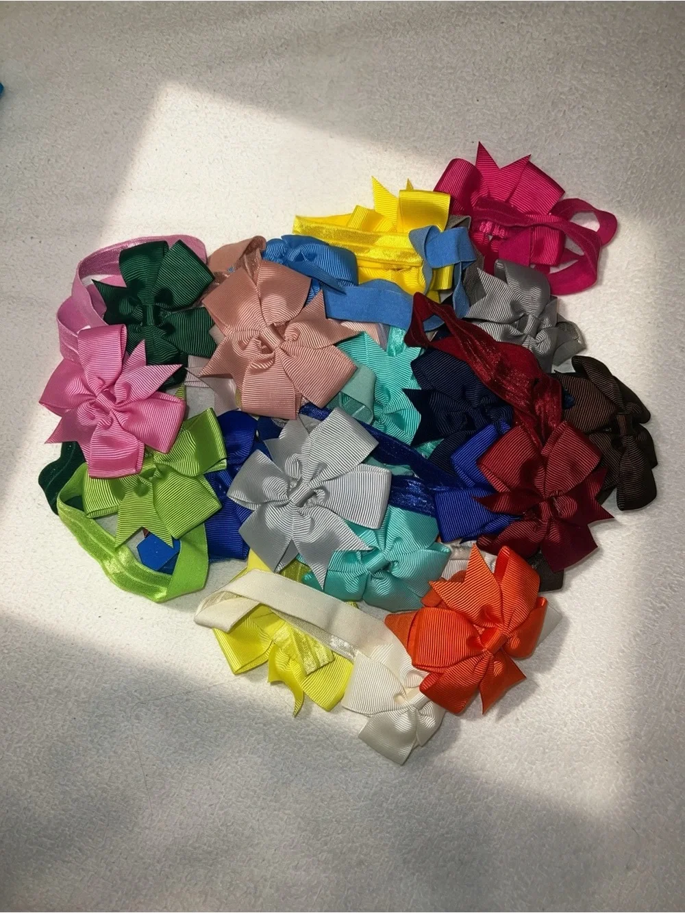 Multipack Baby Ribbon Flower Headbands in Assorted Colors
